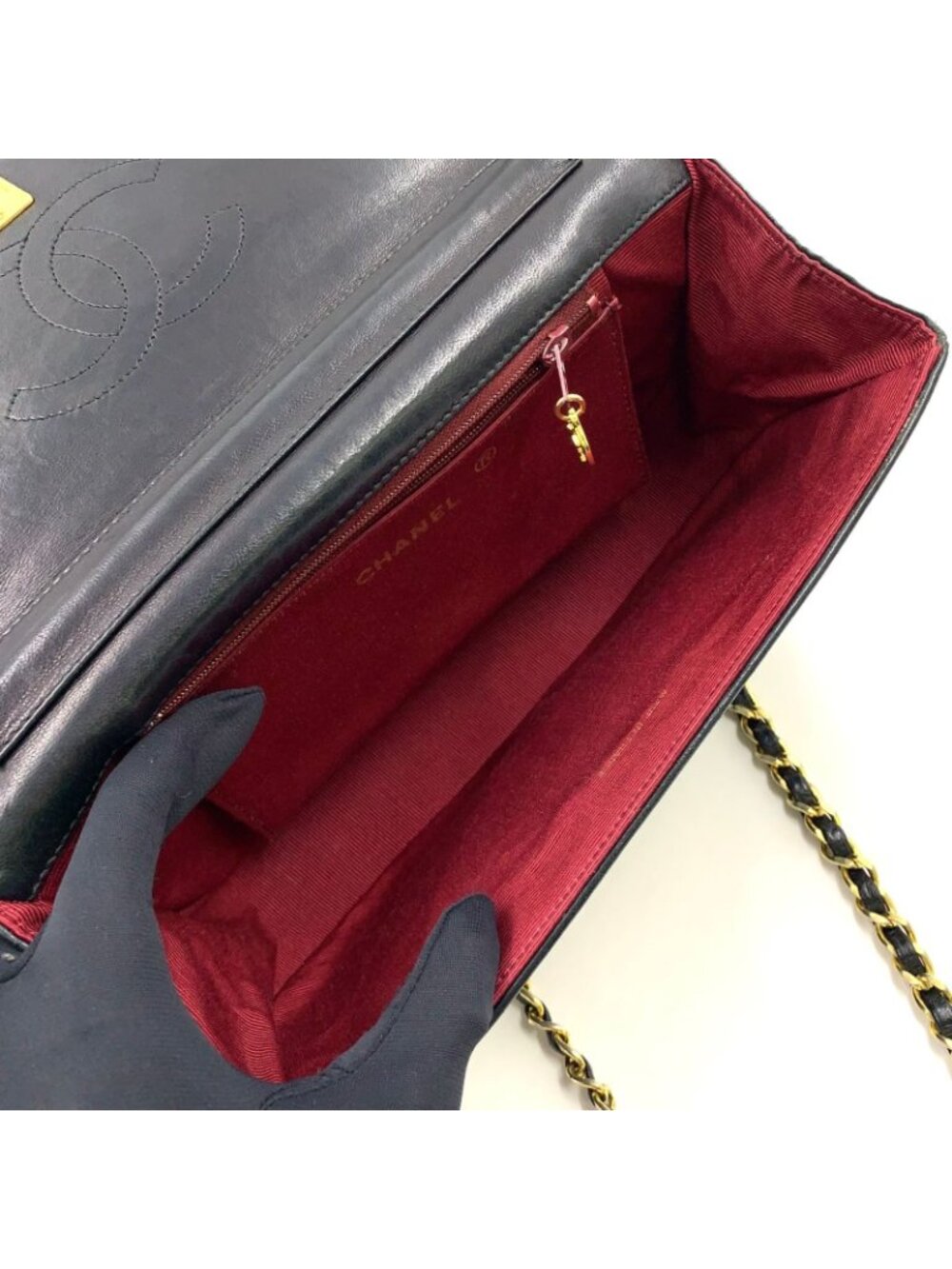 Chanel Half Moon Unknown Lambskin Black Shoulder Bag Gold - Picture 3 of 15